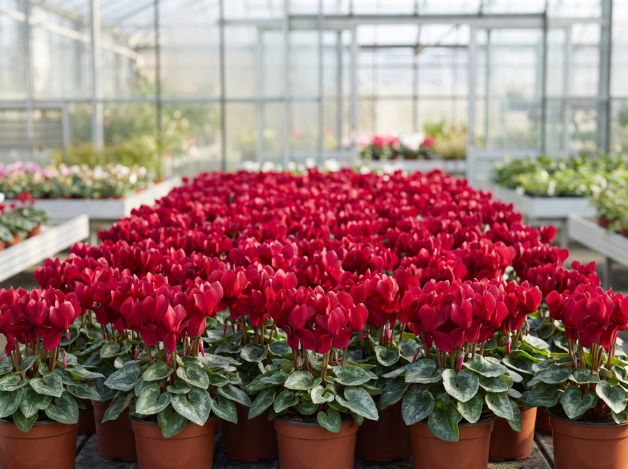 Cyclamen in Rot